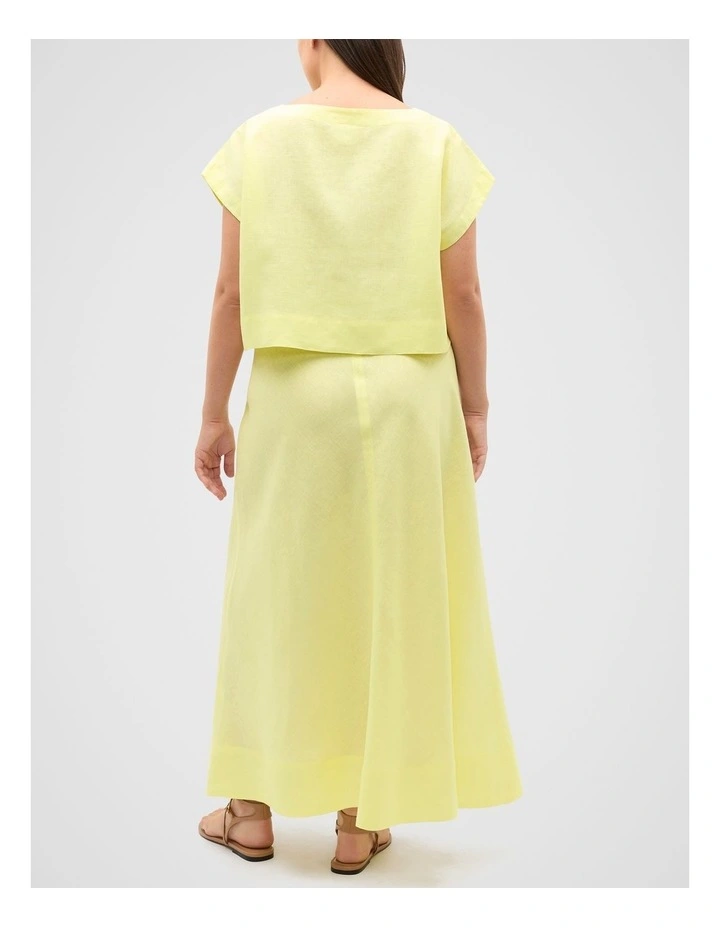 Linen Boxy Shell Top in Lemongrass image 2