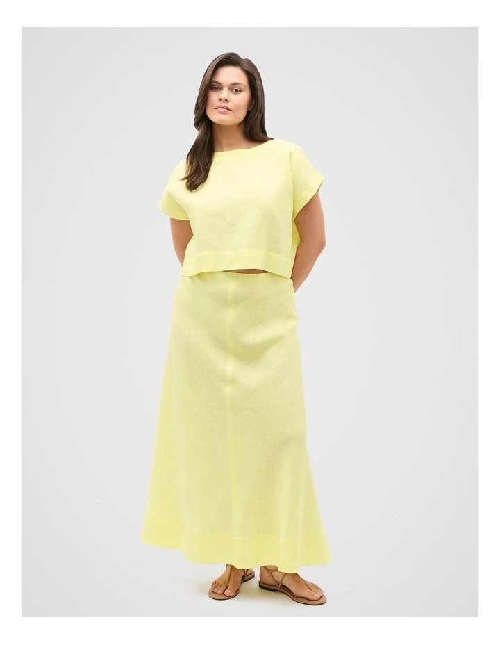 Linen Boxy Shell Top in Lemongrass image 3