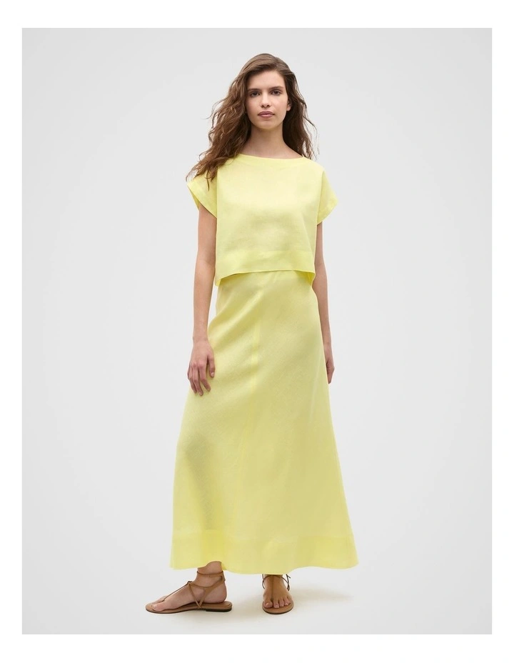 Linen Boxy Shell Top in Lemongrass image 5