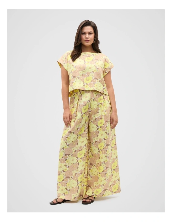 Linen Boxy Top in Multi image 3