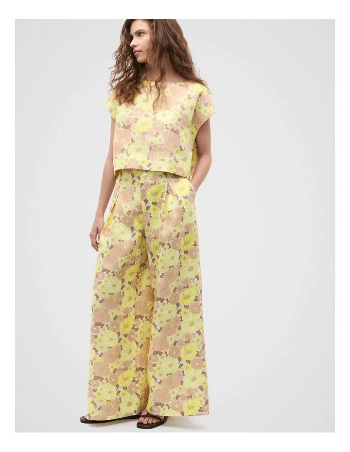 Linen Boxy Top in Multi image 7