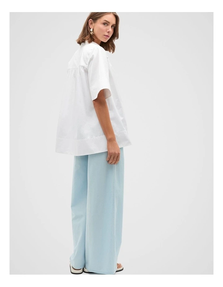 Cotton Poplin Swing Tunic in Whisper White image 2