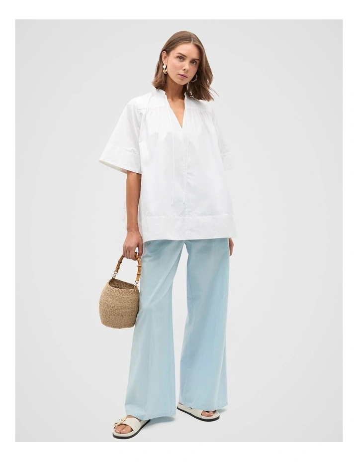 Cotton Poplin Swing Tunic in Whisper White image 3