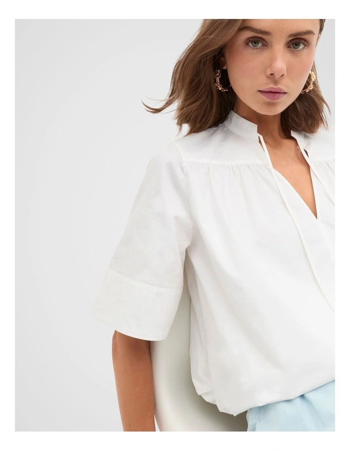 Cotton Poplin Swing Tunic in Whisper White image 4