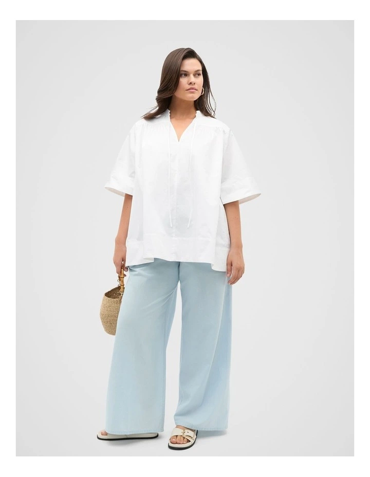 Cotton Poplin Swing Tunic in Whisper White image 5