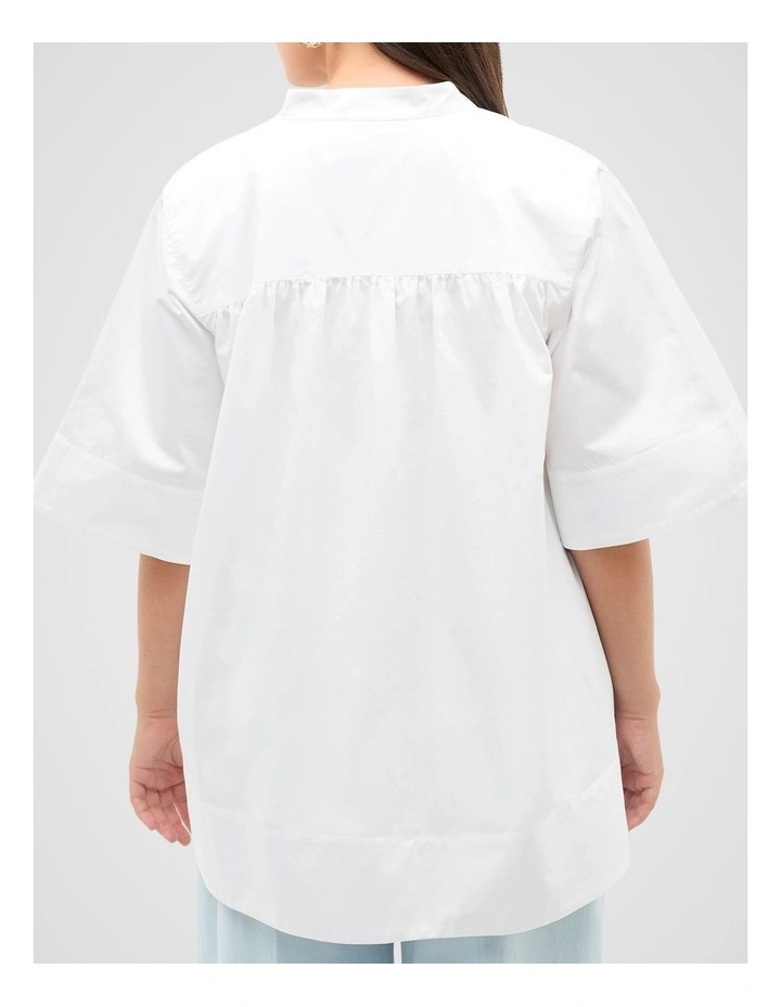 Cotton Poplin Swing Tunic in Whisper White image 6