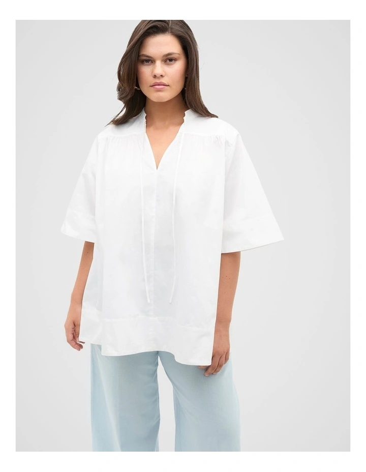 Cotton Poplin Swing Tunic in Whisper White image 7