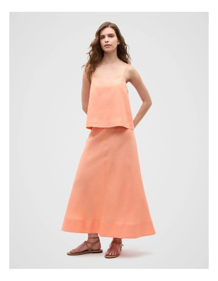 Linen Scoop Cami in Tangerine image 3