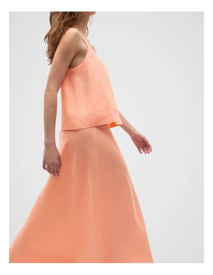 Linen Scoop Cami in Tangerine image 4