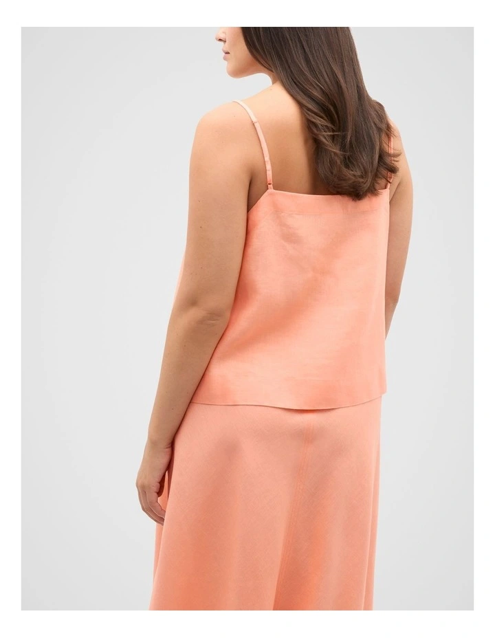 Linen Scoop Cami in Tangerine image 6