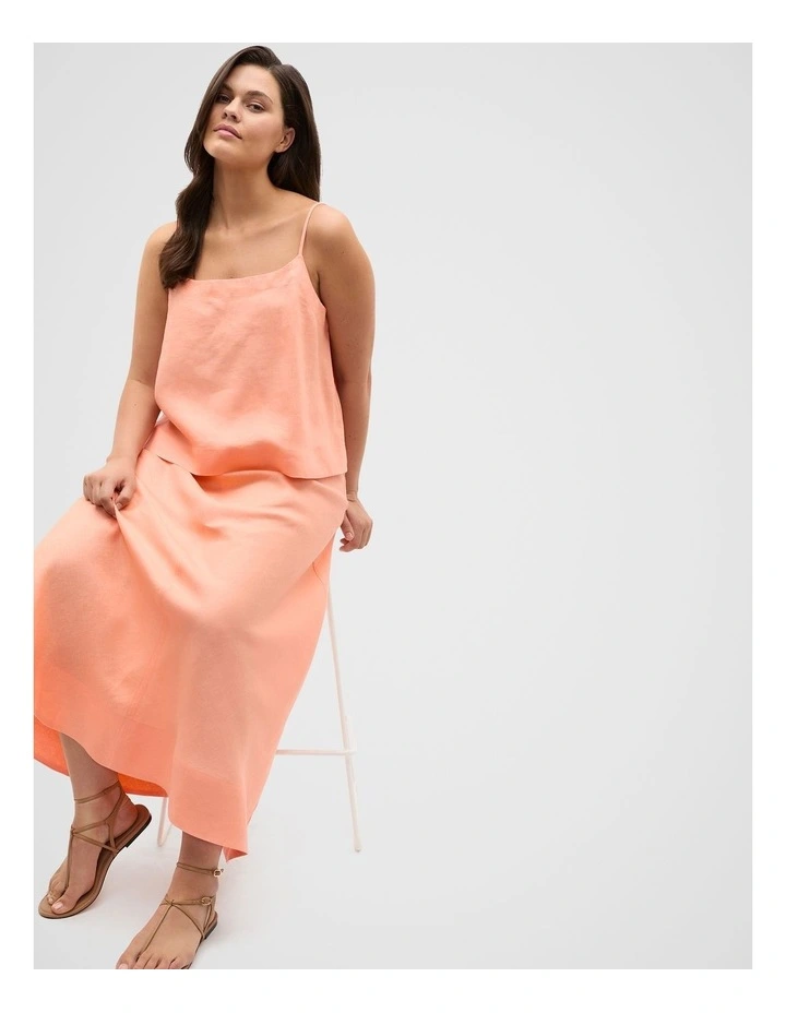 Linen Scoop Cami in Tangerine image 7