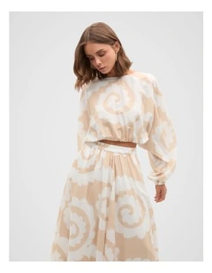 Blouse in Retro Swirl