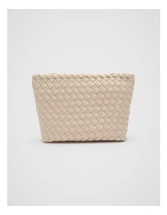 Woven Textured Pouch in Ecru