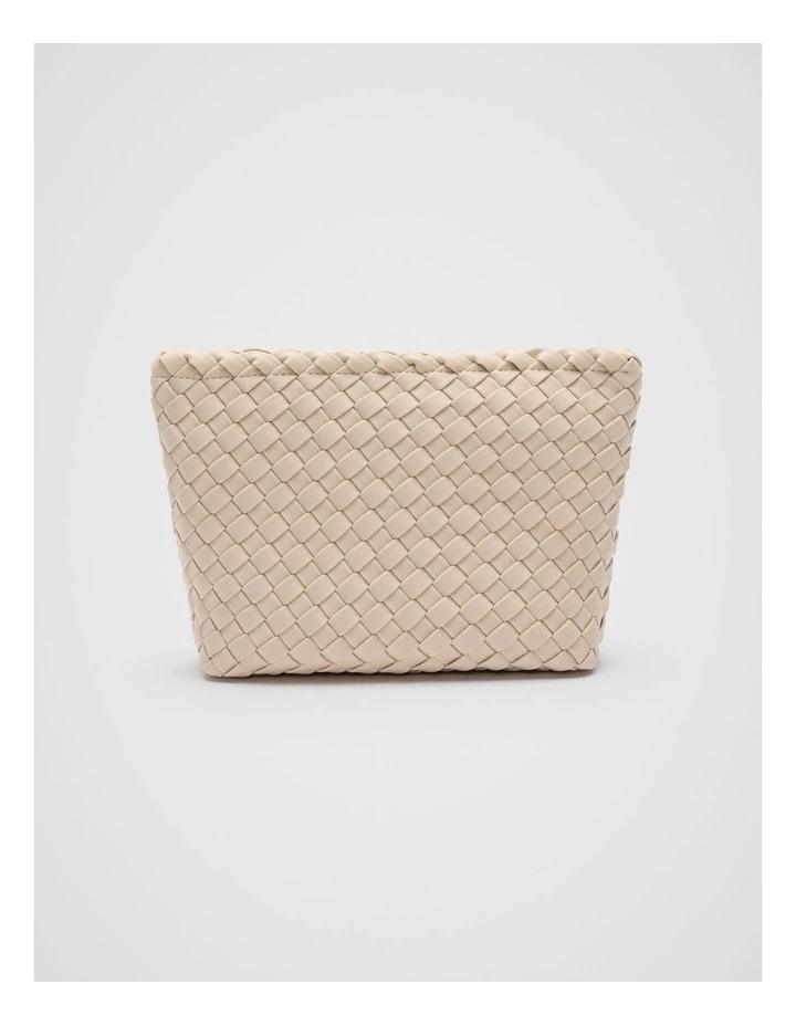 Woven Textured Pouch in Ecru image 1