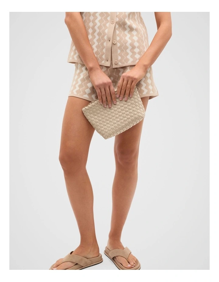 Woven Textured Pouch in Ecru image 2