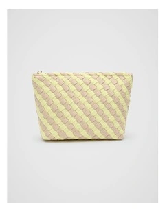 Woven Textured Pouch in Lemongrass
