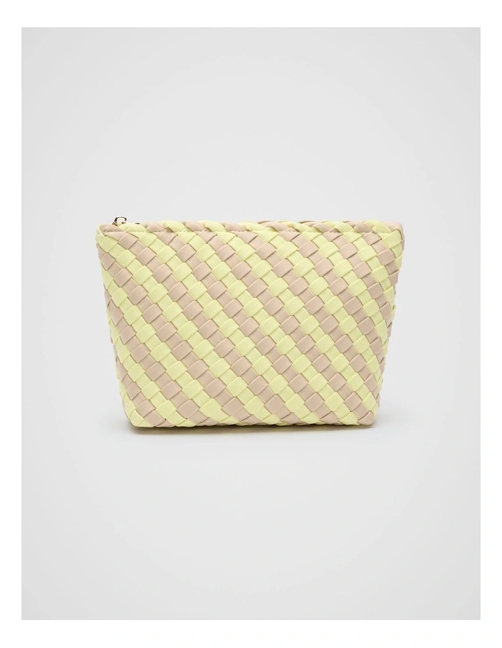 Woven Textured Pouch in Lemongrass image 1