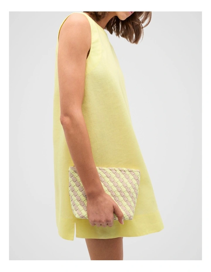 Woven Textured Pouch in Lemongrass image 2