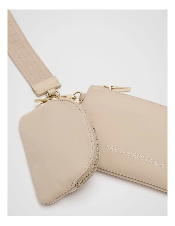 Logo Pouch Set in Ecru image 2