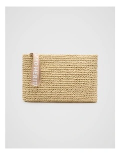 Logo Woven Pouch in Ecru
