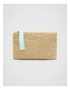 Logo Woven Pouch in Skyway
