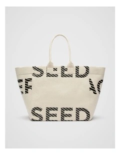 Cropped Logo Tote in Black