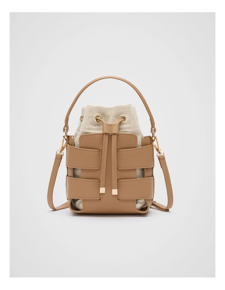 Woven Bucket Bag in Caramel image 1