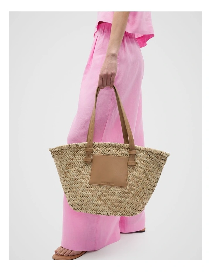 Straw Basket Bag in Caramel image 2