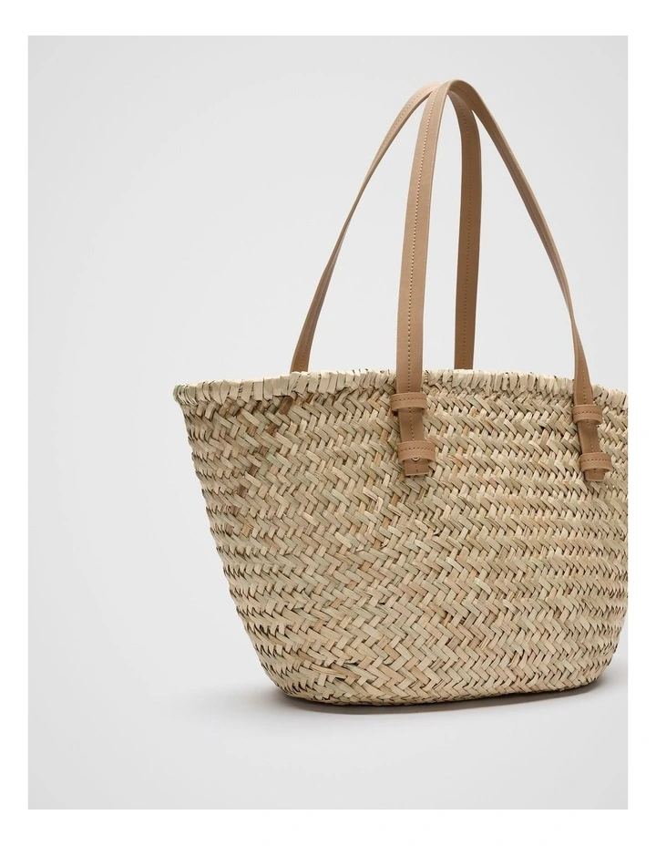 Straw Basket Bag in Caramel image 3
