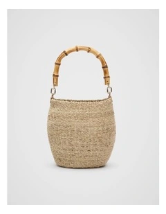 Handle Detail Bucket Bag in Natural