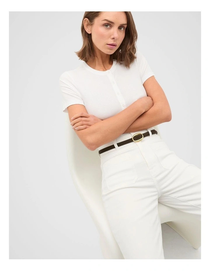 Carmen Oval Buckle Belt in Chocolate Suede image 2