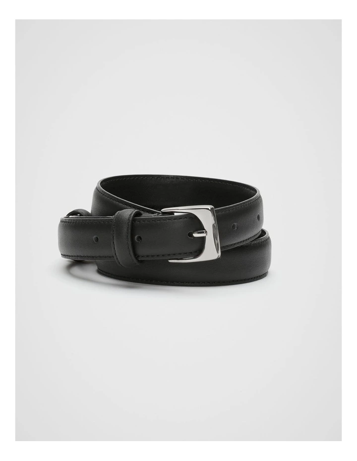 Kinsley Rounded Buckle Belt in Black Silver image 1