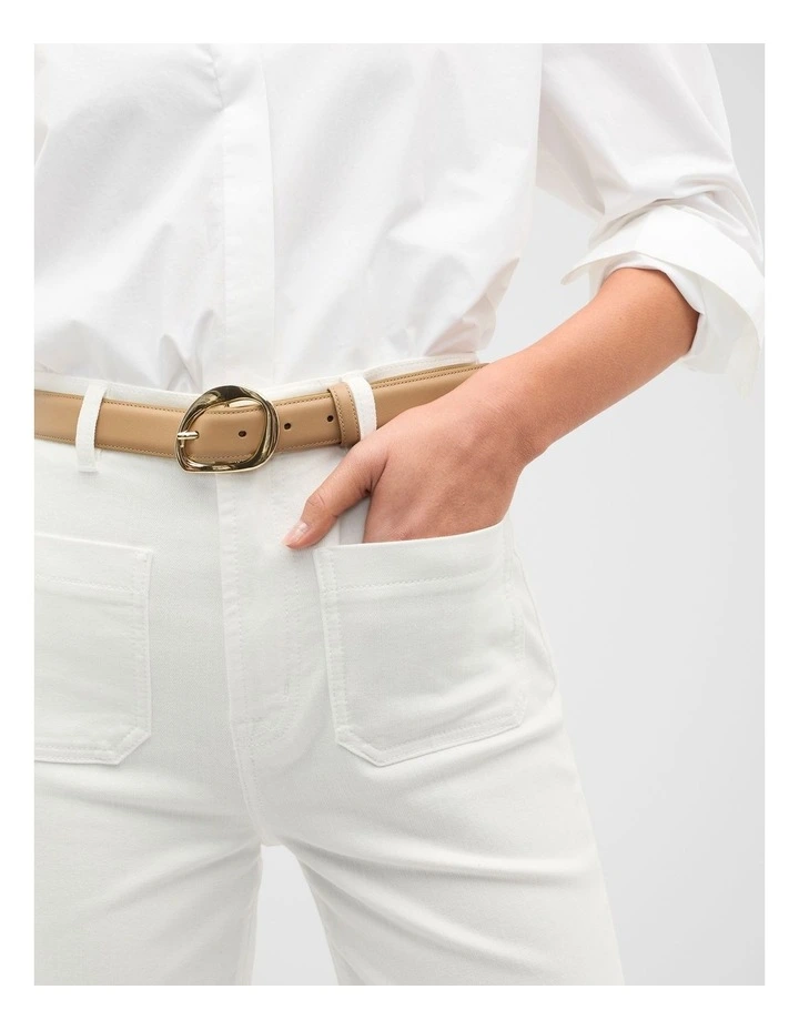 Everly Buckle Belt in Caramel image 2