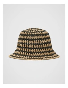 Two Tone Bucket Hat in Black
