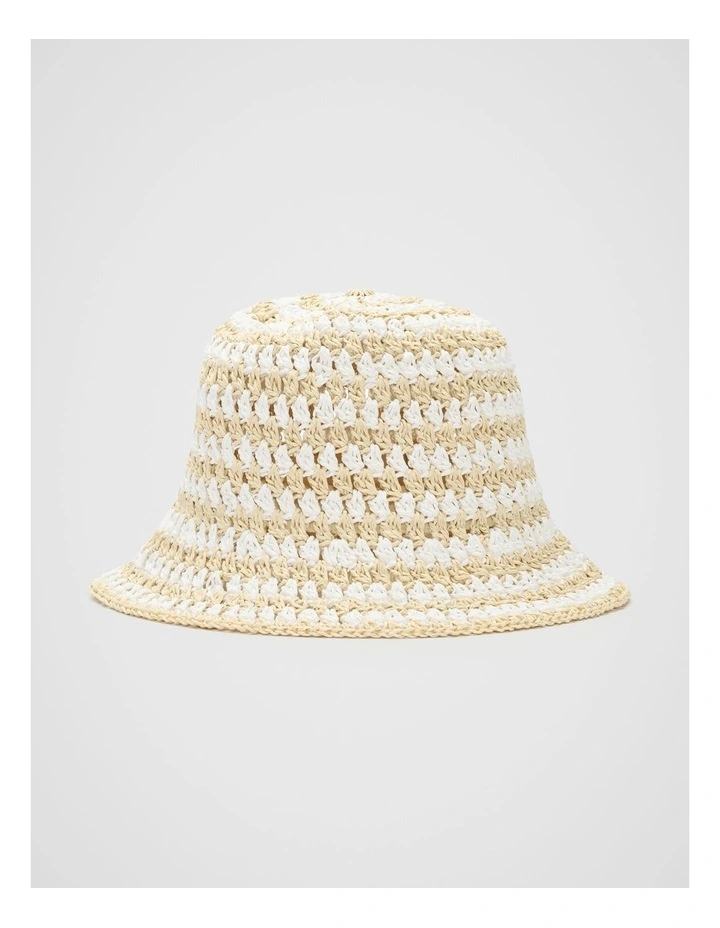 Two Tone Bucket Hat in Cream image 1