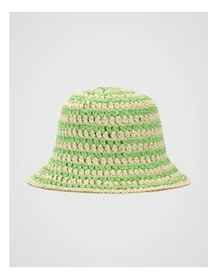 Two Tone Bucket Hat in Green Apple