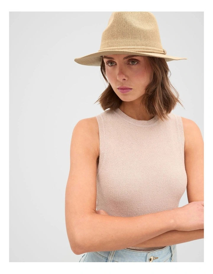 Knit Fedora in Ecru image 2
