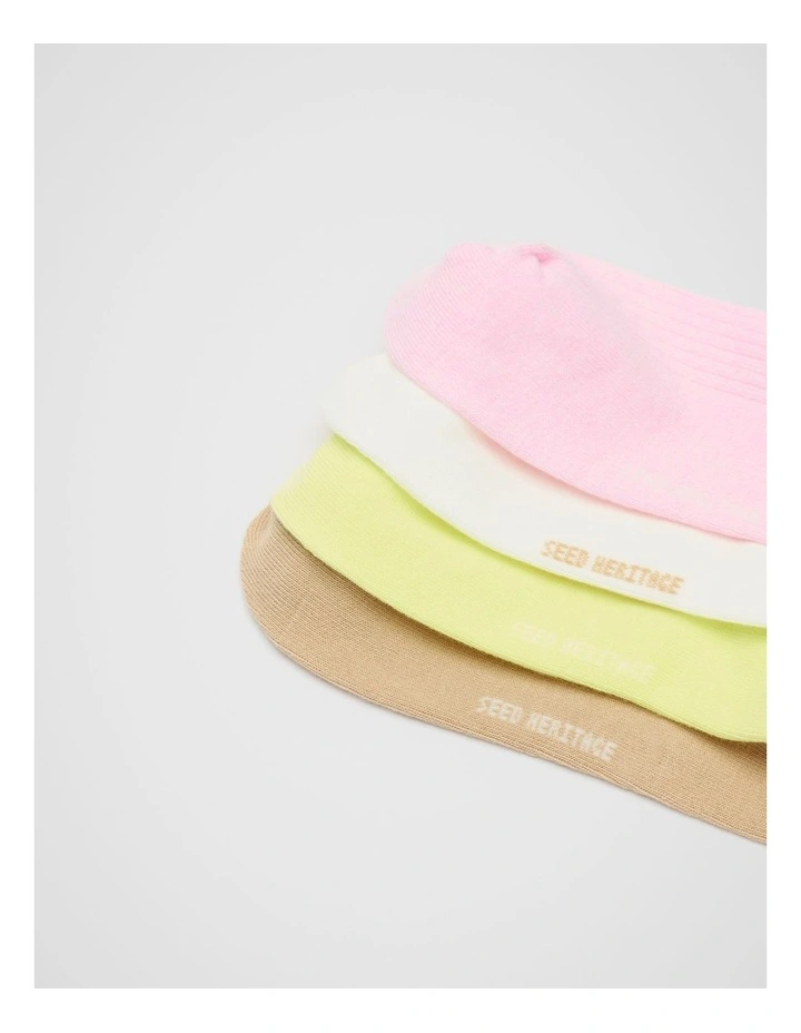 Sneaker Socks 4 Pack in Fairy Floss Multi image 2