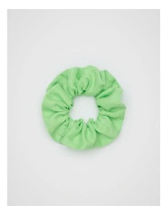 Linen Scrunchie in Green Apple