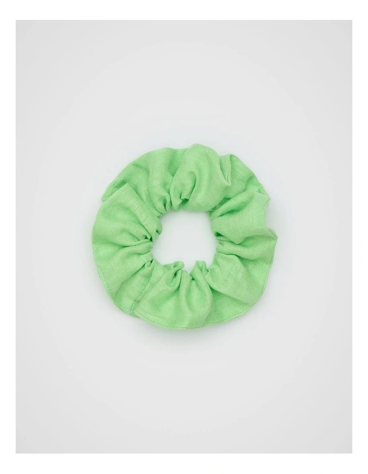 Linen Scrunchie in Green Apple image 1