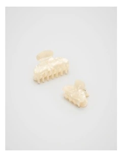 Mini Hair Claw Set in Ivory