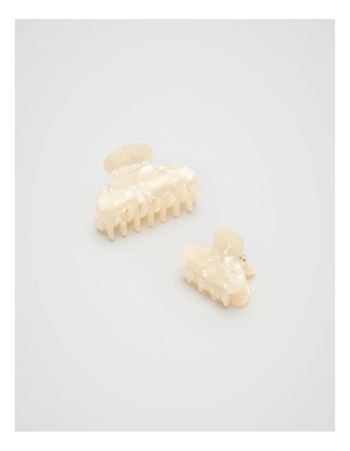 Mini Hair Claw Set in Ivory image 1