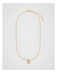 Bubble B Letter Necklace in Gold