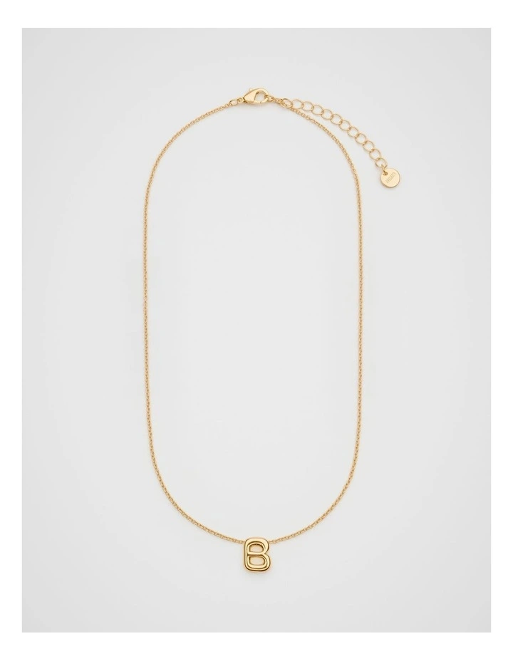 Bubble B Letter Necklace in Gold image 1