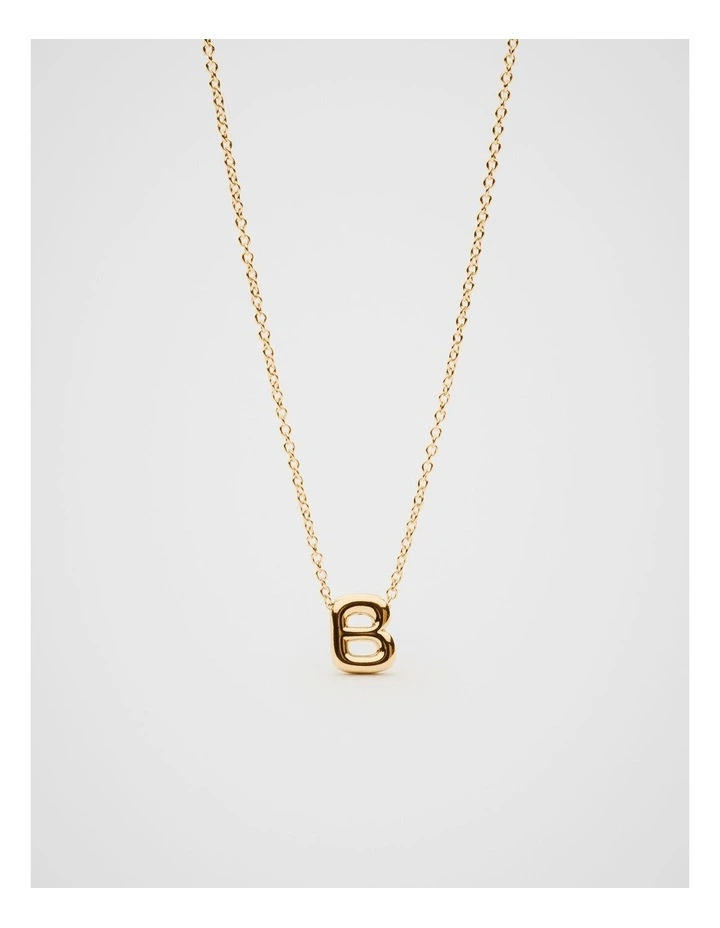 Bubble B Letter Necklace in Gold image 2