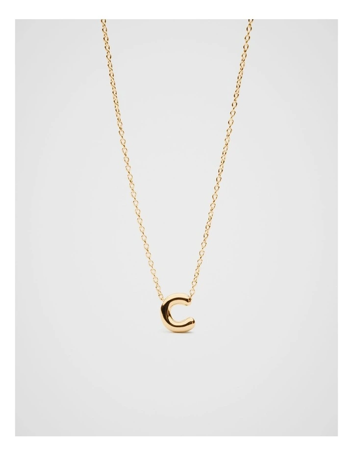 Bubble C Letter Necklace in Gold image 2