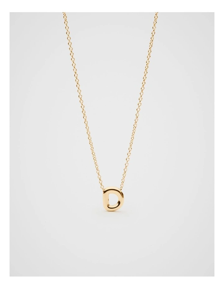 Bubble D Letter Necklace in Gold image 2