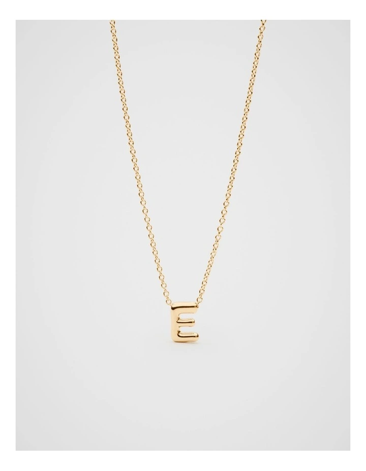 Bubble E Letter Necklace in Gold image 2