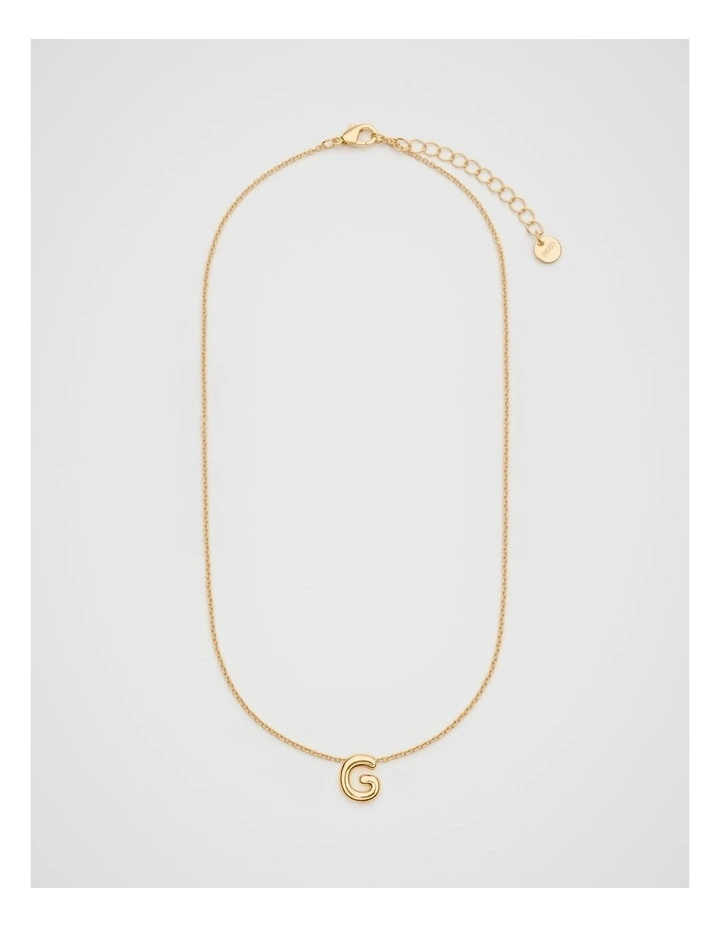 Bubble G Letter Necklace in Gold image 1