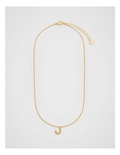 Bubble J Letter Necklace in Gold